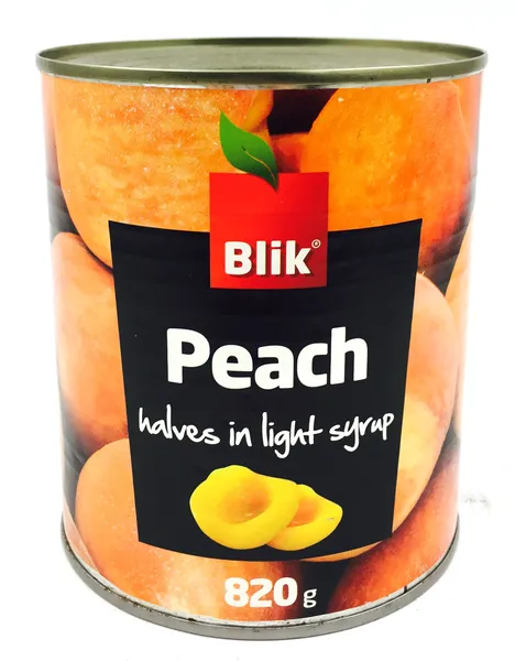 Persiki sīrupā 820g (470g), Blik