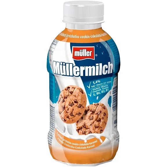 Piena dzēriens MÜLLERMILCH ar karameļu, cepumu un šokolādes garšu 1,5% , 400 gr