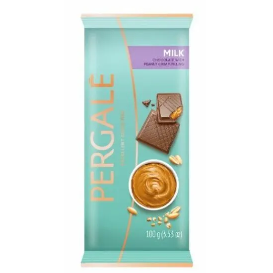 Piena šokolāde PERGALE ar zemesriekstu krēma pildījumu 100g