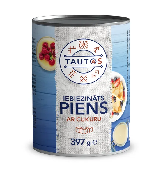 Piens iebiez. ar cukuru 397g, Tautas