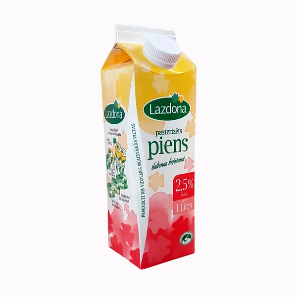 Piens pasterizēts 2.5% 1l, Lazdona