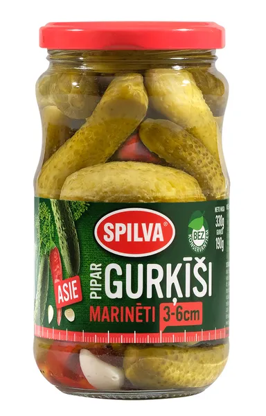 Pipargurķīši marinēti asie 370g