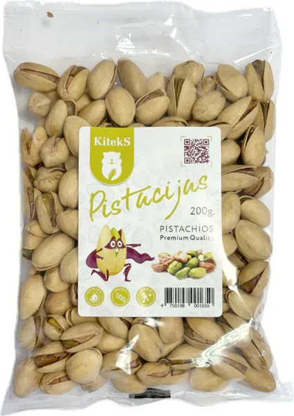 Pistācijas apceptas un sālītas 200g, Kiteks