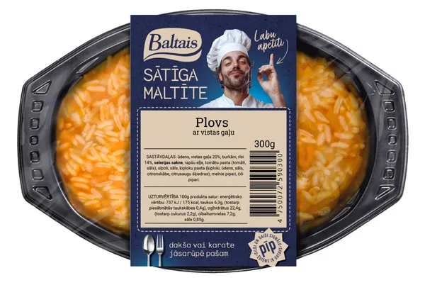 Plovs ar vistas gaļu 300g, Baltais