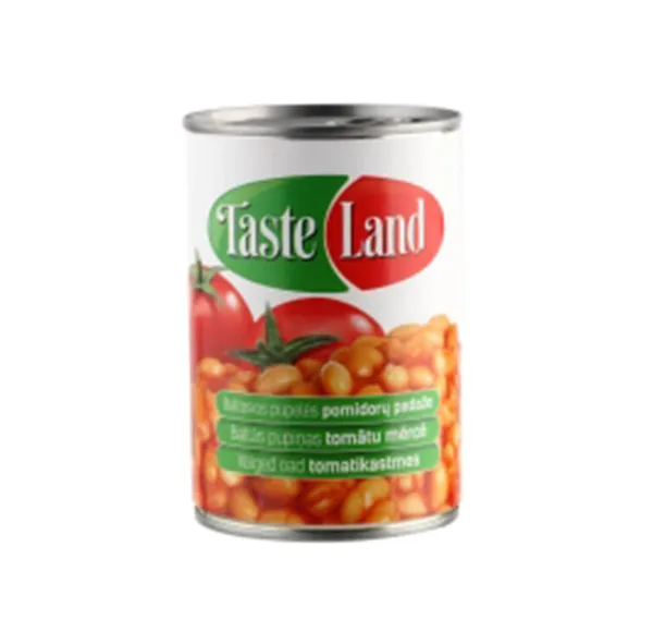 Pupiņas baltās tomātu mērce 400g/240g, Taste Land