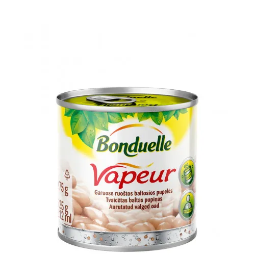 Baltās pupiņas tvaicētas "Vapeur" Bonduelle, 367g