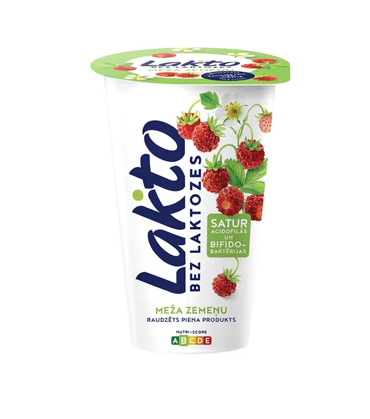 Raudzēts produkts LAKTO meža zemeņu bez laktozes 200g