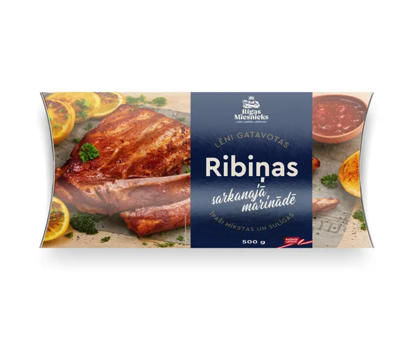 Ribiņas lēni gatavotas sarkanajā marinādē 500g, RM