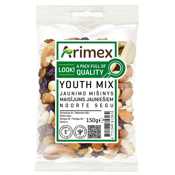 Riekstu maisījums Jauniešu brokastis 150g, Arimex