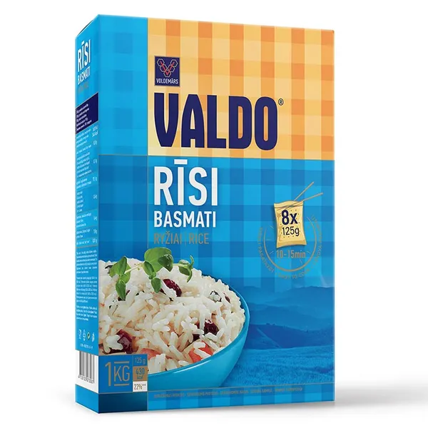 Rīsi VALDO BASMATI kārba 4x125g