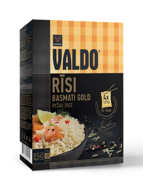 Rīsi VALDO BASMATI GOLD tvaicēti 4x125g