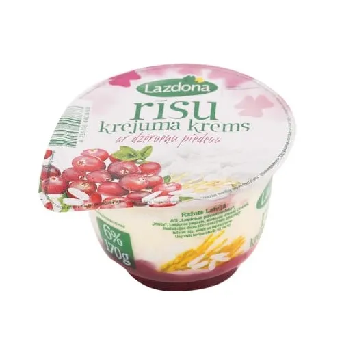 Rīsu krējuma krēms ar dzērvenēm 6% 170g, Lazdona