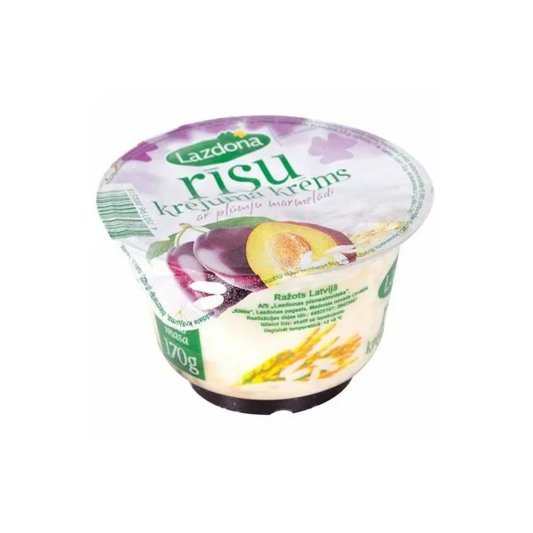 Rīsu krējuma krēms ar plūmju marmelādi 170g, Lazdona