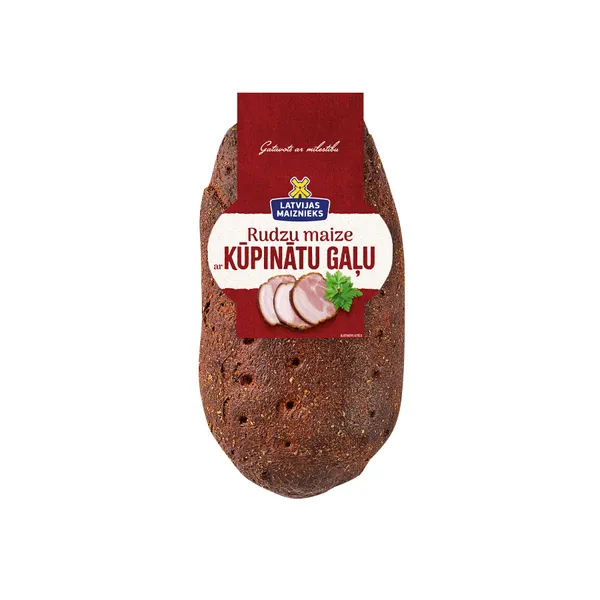 Rudzu maize ar kūpinātu gaļu LATVIJAS MAIZNIEKS 350g 
