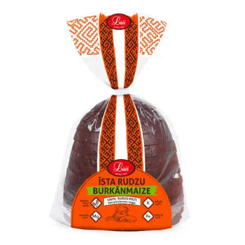Rudzu maize Īsta Burkānmaize 440g, Lāči