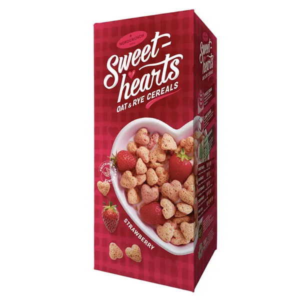 Rudzu un auzu bumbiņas ar zemenēm 150g, Sweet - hearts