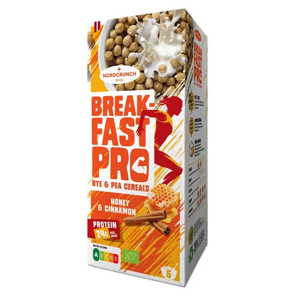 Rudzu un zirņu bumbiņas ar medu un kanēli Organic 150g, Nordcrunch