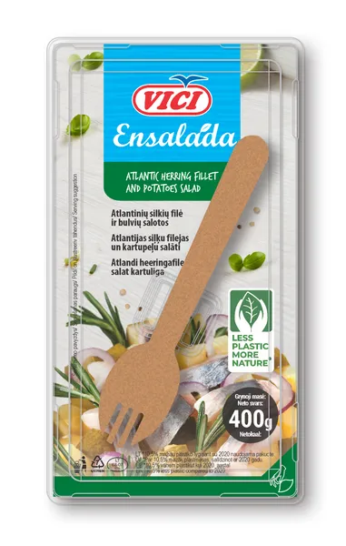 Salāti Atlantijsa siļķu filejas un kartupeļi Ensalada 400g, Viči