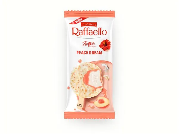 Saldējums RAFFAELLO ar persiku un hibisku garšu 46g