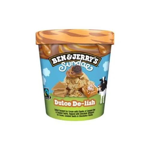 Saldējums BEN and JERRY'S Sundae Dulce De-lish 427ml (350g)