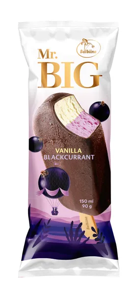 Saldējums krēj. vaniļas un upeņu šok. glaz. uz koc. Mr. Big 150ml/90g, Balbiino