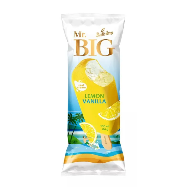 Saldējums krējuma ar Citronu un vaniļas garšu uz koc., glazūrā Mr. Big 150ml/84g, Balbiino