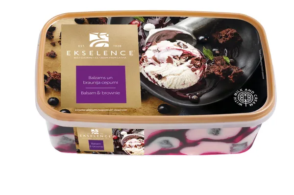 Saldējums krējuma ar Rīgas balzāmu un braunija cep. 1l/ 480g, Ekselence