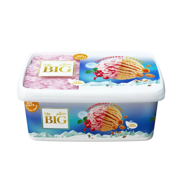 Saldējums krējuma Brūkleņu un karameļu Mr. Big 1.4l/680g, Balbiino