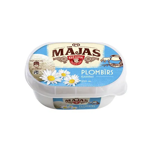 Saldējums krējuma Mājas Plombīrs 950ml/455g