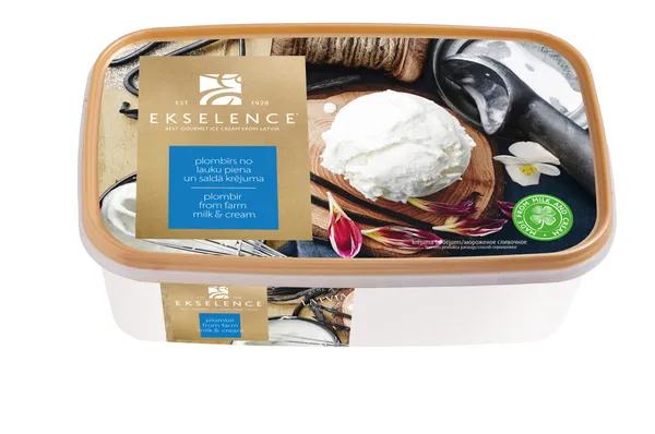 Saldējums krējuma vaniļas plombīrs 1l/ 480g, Ekselence