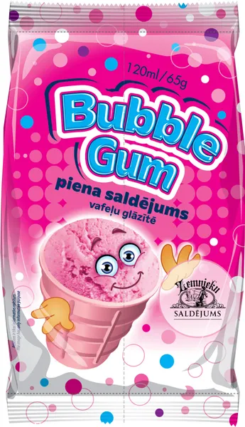 Saldējums piena Bubble Gum 120ml/65g, Zemnieku