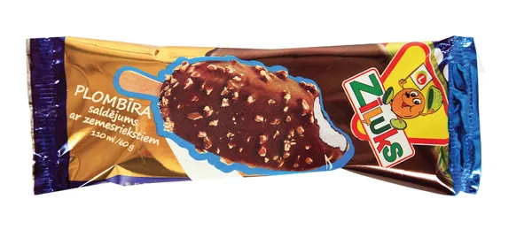 Saldējums Plombīra šokolādē ar riekstiem 110ml/ 60g, Zīļuks