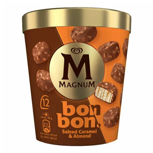 Saldējums Salted Caramel and Almond bites BON BON (12x17ml), Magnum