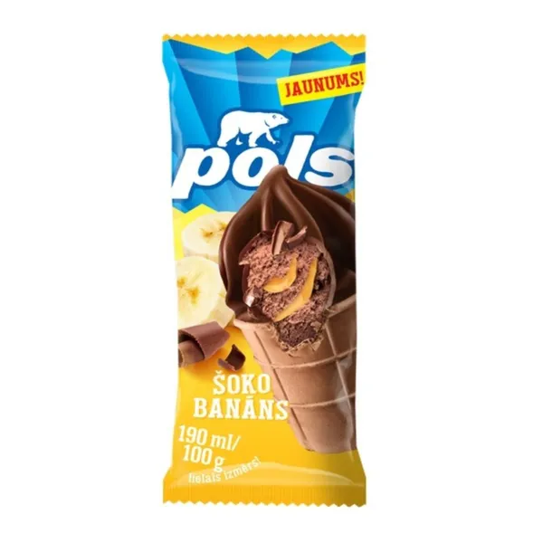 Saldējums Pols šokolādes ar banānu mērci 190ml