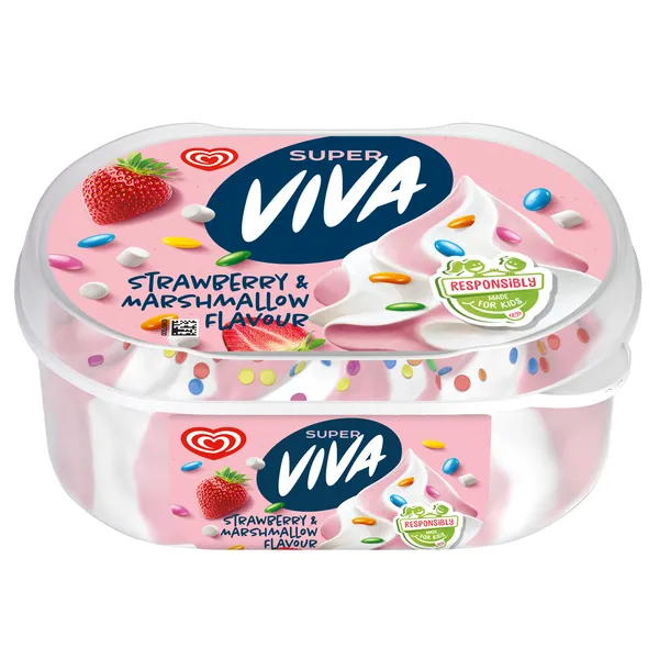 Saldējums Super Viva Strawb and Marshm 825ml/ 423g, Ingman