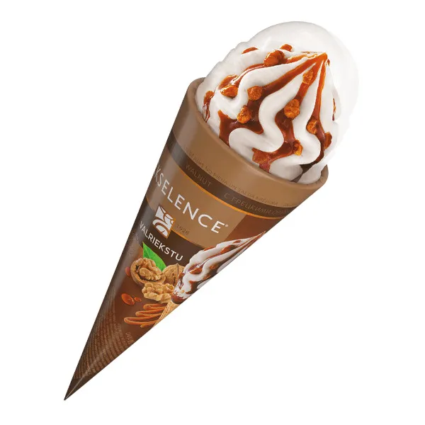 Saldējums Valriekstu vaf. kon. 220ml/110g, Ekselence