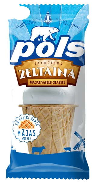 Saldējums vaniļas plomb. cukura vaf. glāzītē 120ml/70g, Pols