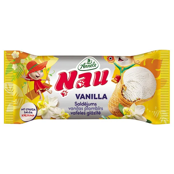 Saldējums vaniļas vafeļu glāzītē 130ml/ 72g, Ņau