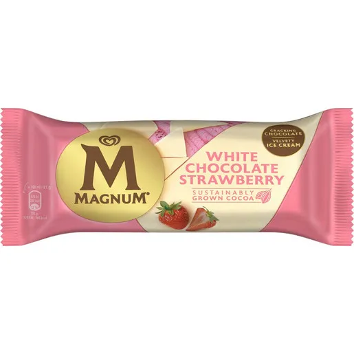 Saldējums White chocolate strawb ice cream 100ml/ 81g,Magnum