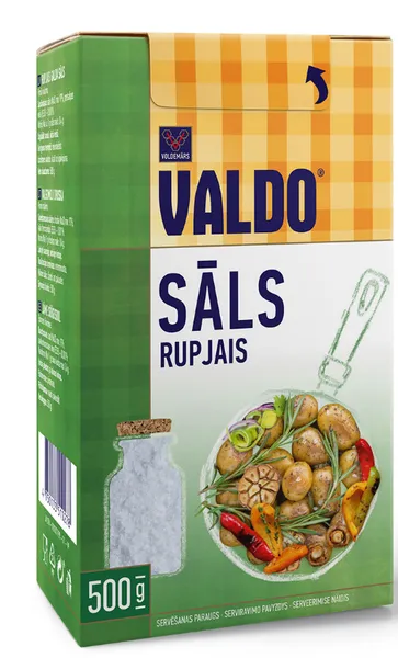 Sāls rupjais, kārba 500g, Valdo