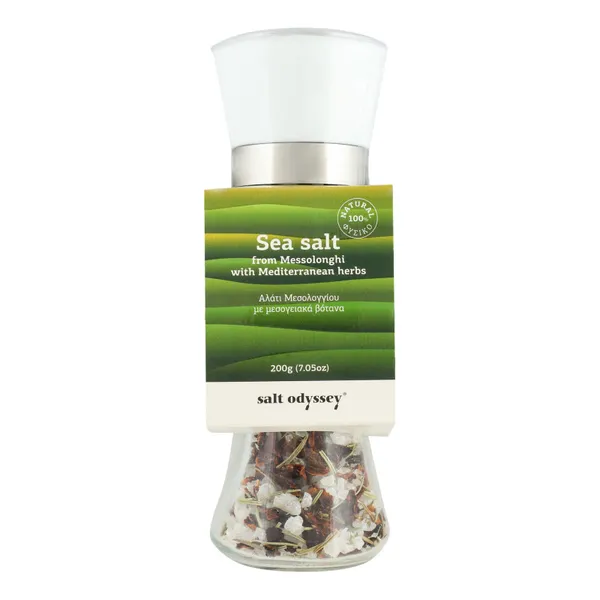 Salt Odyssey Jūras sāls ar Vidusjūras garšaugiem 160g balts vāks