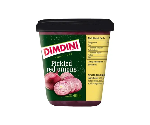 Sarkanie sīpoli marinēti 400g, Dimdiņi
