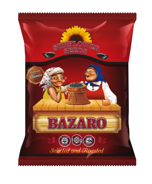 Saulespuķu sēklas melnas, ceptas 100g, Bazaro