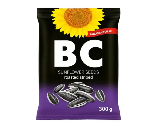 Saulespuķu sēklas strīpainas ceptas 300g, BC