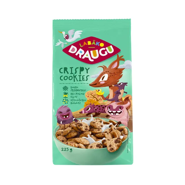 Sausās brokastis Crispy Cookies 225g, Labāko Draugu