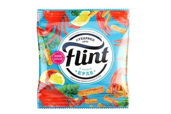 Sausiņi kviešu rudzu Krabju 50g, Flint