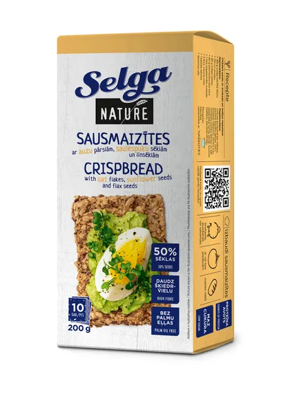 Sausmaizītes SELGA Nature, ar auzu pārslām un sēklām, 200g