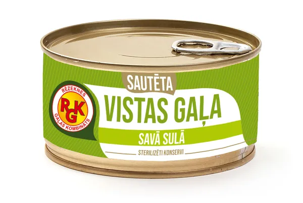 Sautēta vistas gaļa savā sulā, sterilizēti konservi 325g, RGK