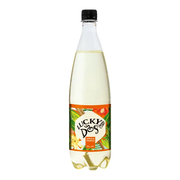 Sidrs ābolu ar vaniļas garšu 5% 1l PET, Lucky Dog
