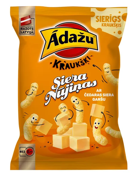 Čipsi Ādažu Kraukšķi siera nūjiņas 90g